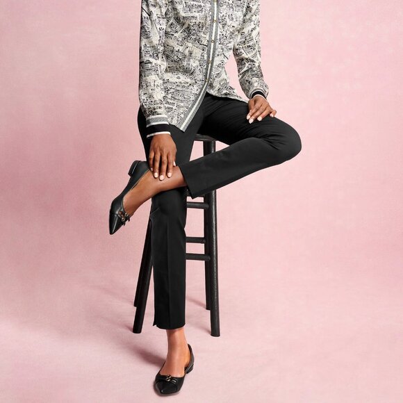 Talbots Black Chatham Pants Size 14P Slim Ankle - Picture 2 of 11